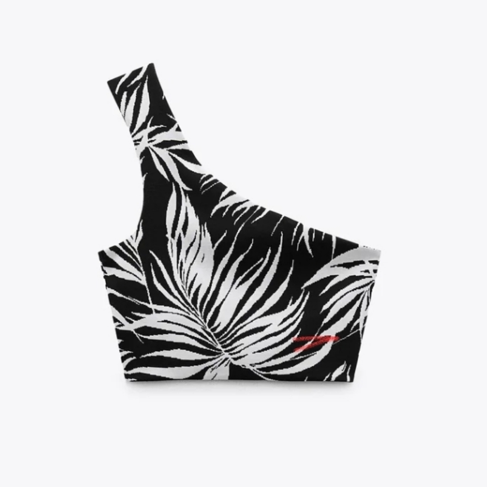 Zara crop top one shoulder